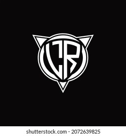 LR Logo monogram isolated with circle shape and three arrow design template