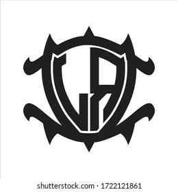 LR Logo monogram isolated with frame shield shape design template