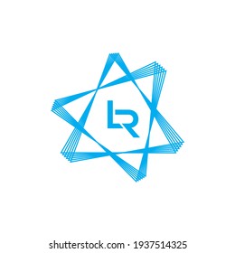  Logo de LR Letra monográfica Premium logotipo de las iniciales LR