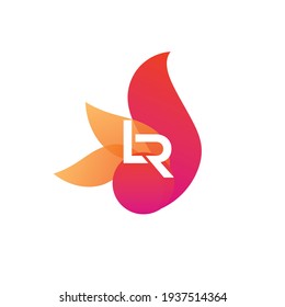  Logo de LR Letra monográfica Premium logotipo de las iniciales LR