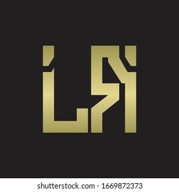 LR Logo with squere shape design template with gold colors
