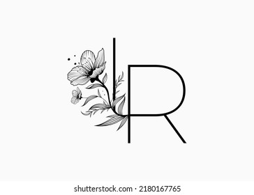 LR luxury monogram logo design . Natural and organic logo modern design. Natural logo for branding, corporate identity and business card