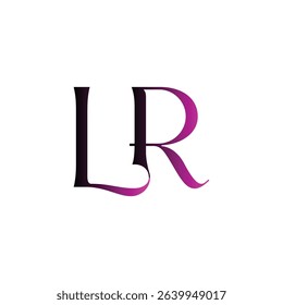 LR modern minimalist wordmark logo featuring clean typography and timeless initials. Perfect for businesses seeking a sleek, professional identity with lasting visual appeal and versatility.