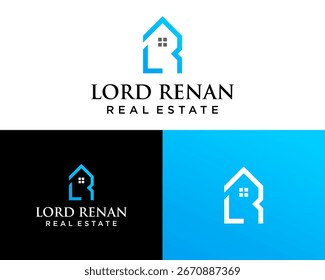 LR monogram letter logo about business real estate.

