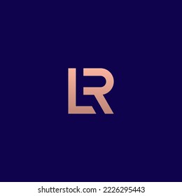 LR monogram logo with gold gradient