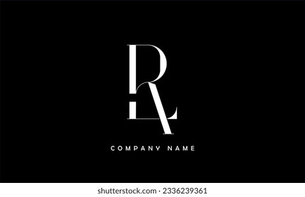 Monograma con el logotipo de las letras abstractas LR, RL