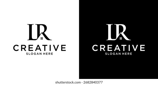 LR or RL initial letter logo design vector