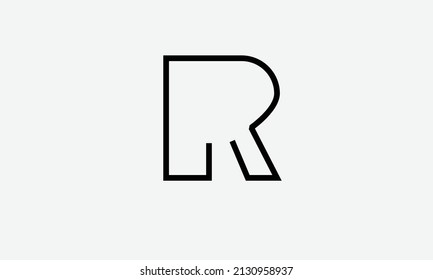 Plantilla de monograma del logotipo del vector abstracto de LR RL L R