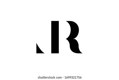 LR or RL and L or R Uppercase Letter Initial Logo Design, Vector Template