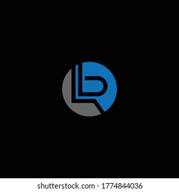 Diseños de letras LR o RL con fondo negro o blanco y colores diferentes
