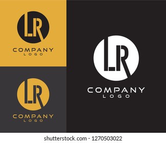 lr, rl letter logo design letter with circle shape 