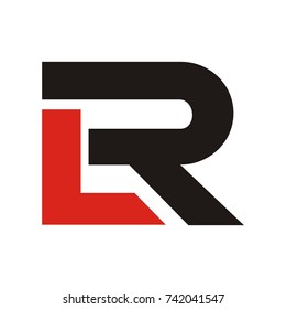 LR or RL logo initial letter design template vector