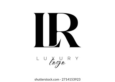 LR Serif Letter Monogram Typography Logo for Elegant Premium Branding Identity