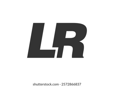 LR Techno Editable Font Logo For Corporate Branding. Bold, Futuristic Design With Unique Typographic Ideas. Minimal Custom Type And Dynamic Letter Variations For Promotion, Printing, And Book Titles