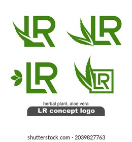 LR unique logo with green leaf combination