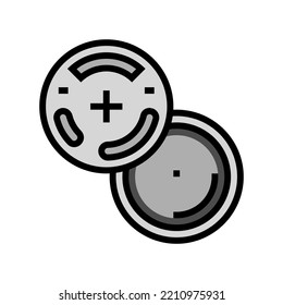 lr44 button battery color icon vector. lr44 button battery sign. isolated symbol illustration