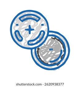 lr44 botão bateria ícone doodle esboço vetor. lr44 botão bateria sinal. símbolo isolado ilustração