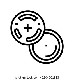 lr44 button battery line icon vector. lr44 button battery sign. isolated contour symbol black illustration