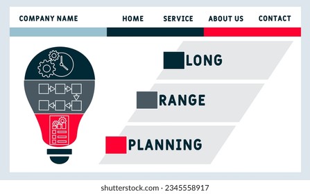 LRP - long rabge planning acronym. business concept background.  vector illustration concept with keywords and icons. lettering illustration with icons for web banner, flyer, landing page