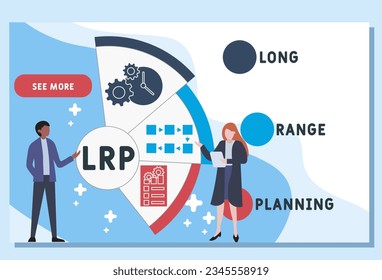 LRP - long rabge planning acronym. business concept background.  vector illustration concept with keywords and icons. lettering illustration with icons for web banner, flyer, landing page