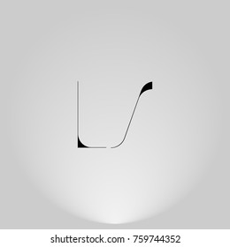LS Black thin minimalist LOGO Design with Highlight on Gray background.