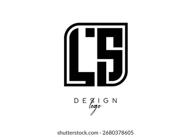 Logotipo del monograma del bloque de LS – Letra geométrica negrita en estilo rectangular para la marca y la identidad modernas