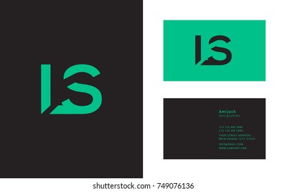 LS bold letter joint logo design vector with business card template