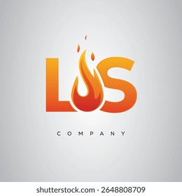 LS Creative Fire Letter Logo Design