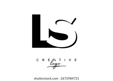 LS Creative Minimalist Negative Space Latter Logo with Modern Monogram for Branding and Business Lettermark Logo with Initial Letters Logo Design for Branding.
