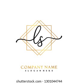 LS Initial Handwriting logo template vector