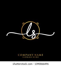 LS Initial handwriting logo template