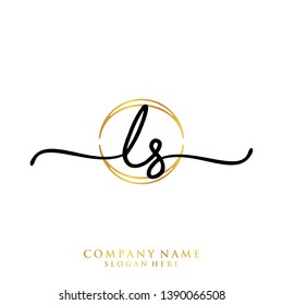 LS Initial handwriting logo template