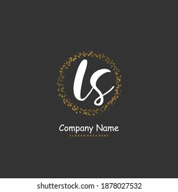 LS Initial handwriting and signature logo design with circle. Beautiful design handwritten logo for fashion, team, wedding, luxury logo.