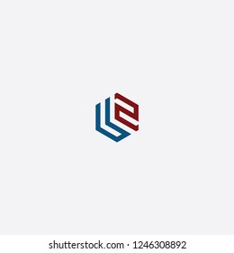 ls initial hexagon logo templet