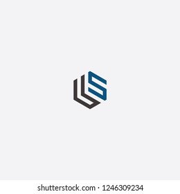 ls initial hexagon logo templet