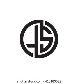 LS initial letters looping linked circle monogram logo
