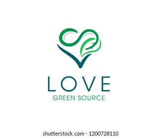 LS Initial logo design Leaf Heart