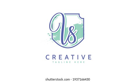 LS Initials, handwriting logo vector