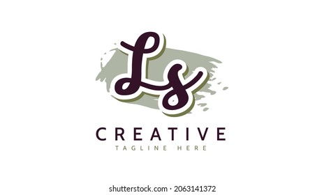 Ls Initials, handwriting logo vector