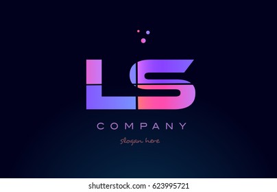ls l s creative color blue background pink purple blue magenta alphabet letter company logo vector icon design