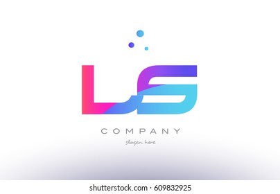 ls l s  creative pink purple blue modern dots creative alphabet gradient company letter logo design vector icon template