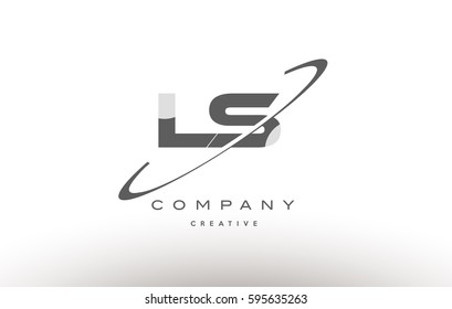 ls l s grey swoosh white alphabet company logo line design vector icon template 