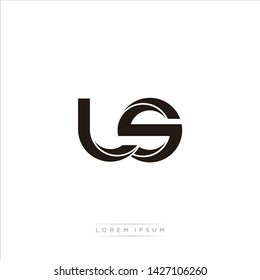 ls l s Initial Letter Split Lowercase Modern Monogram linked outline rounded logo