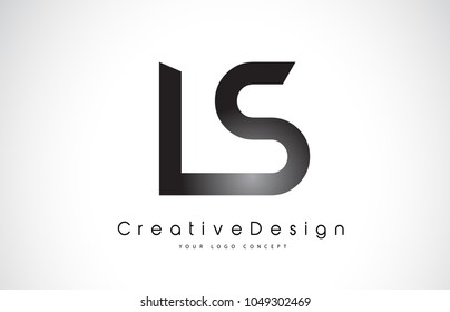 LS L S Letter Logo Design in Black Colors. Creative Modern Letters Vector Icon Logo Illustration.