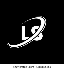 LS L S letter logo design. Initial letter LS linked circle uppercase monogram logo white color. LS logo, L S design. ls, l s