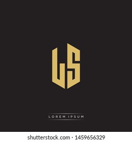 LS L S Logo Emblem Hexagon Capital Letter Modern Template