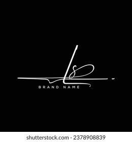 LS letter beauty handwriting vector logo. 