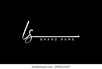 LS letter beauty handwriting vector logo. 
