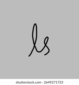 ls letra manuscrito vetor logotipo