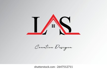 LS Letter House Logo – Creative Real Estate Monogram with Roof Icon and Home Shape for Property, Architecture and Modern Branding
